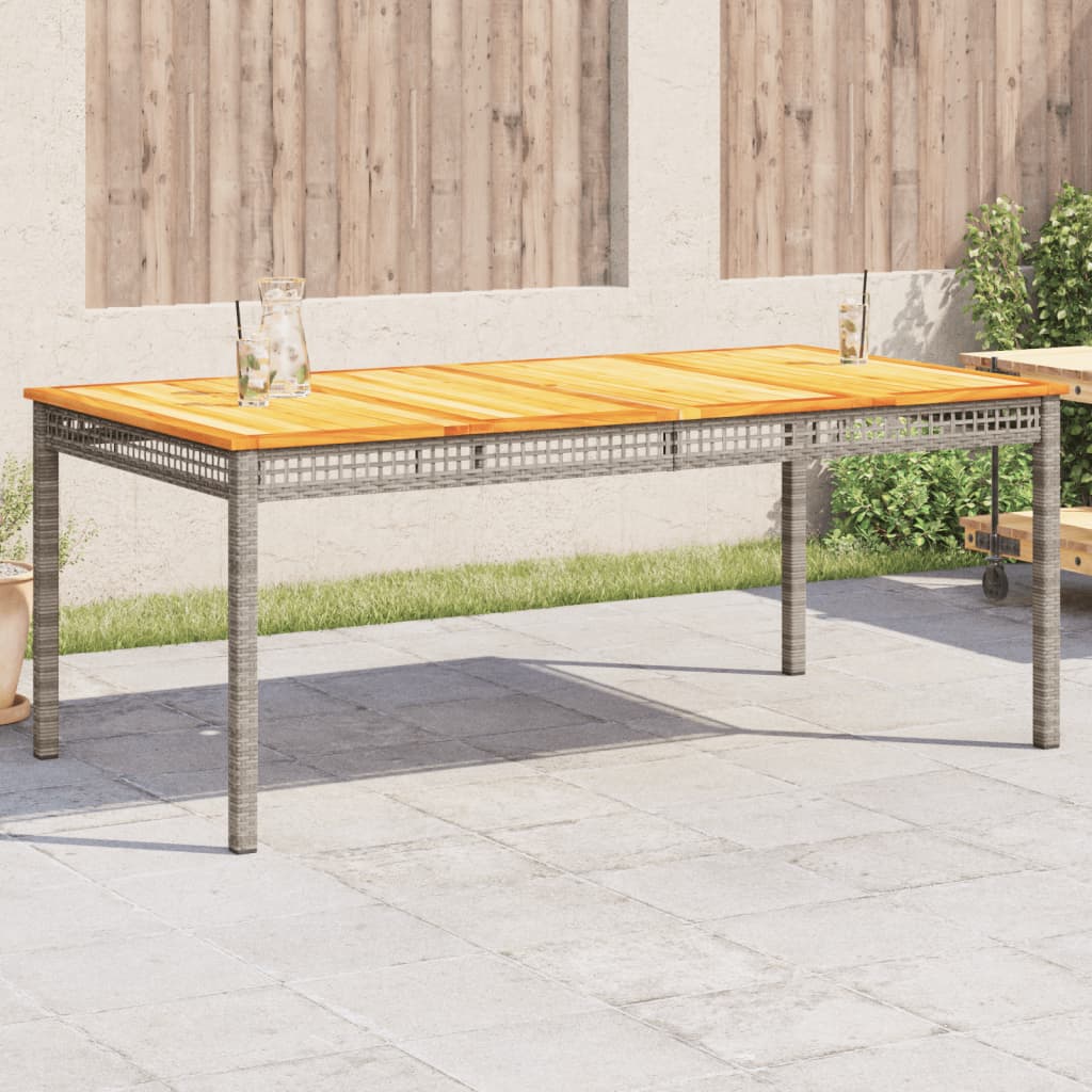 vidaXL Tuintafel 40x40x42 cm poly rattan en acaciahout zwart