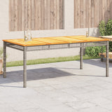 vidaXL Tuintafel 40x40x42 cm poly rattan en acaciahout zwart