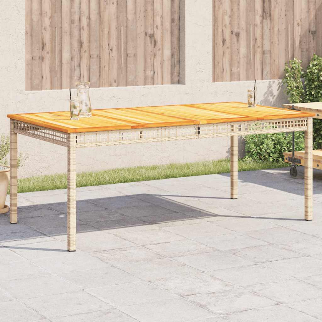 vidaXL Tuintafel 40x40x42 cm poly rattan en acaciahout zwart