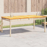vidaXL Tuintafel 40x40x42 cm poly rattan en acaciahout zwart