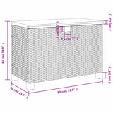 vidaXL Garden storage box 80x40x48 cm poly rattan and acacia wood black