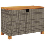 vidaXL Garden storage box 80x40x48 cm poly rattan and acacia wood black