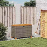 vidaXL Garden storage box 80x40x48 cm poly rattan and acacia wood black