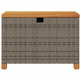 vidaXL Garden storage box 80x40x48 cm poly rattan and acacia wood black