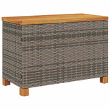 vidaXL Garden storage box 80x40x48 cm poly rattan and acacia wood black