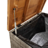 vidaXL Garden storage box 80x40x48 cm poly rattan and acacia wood black