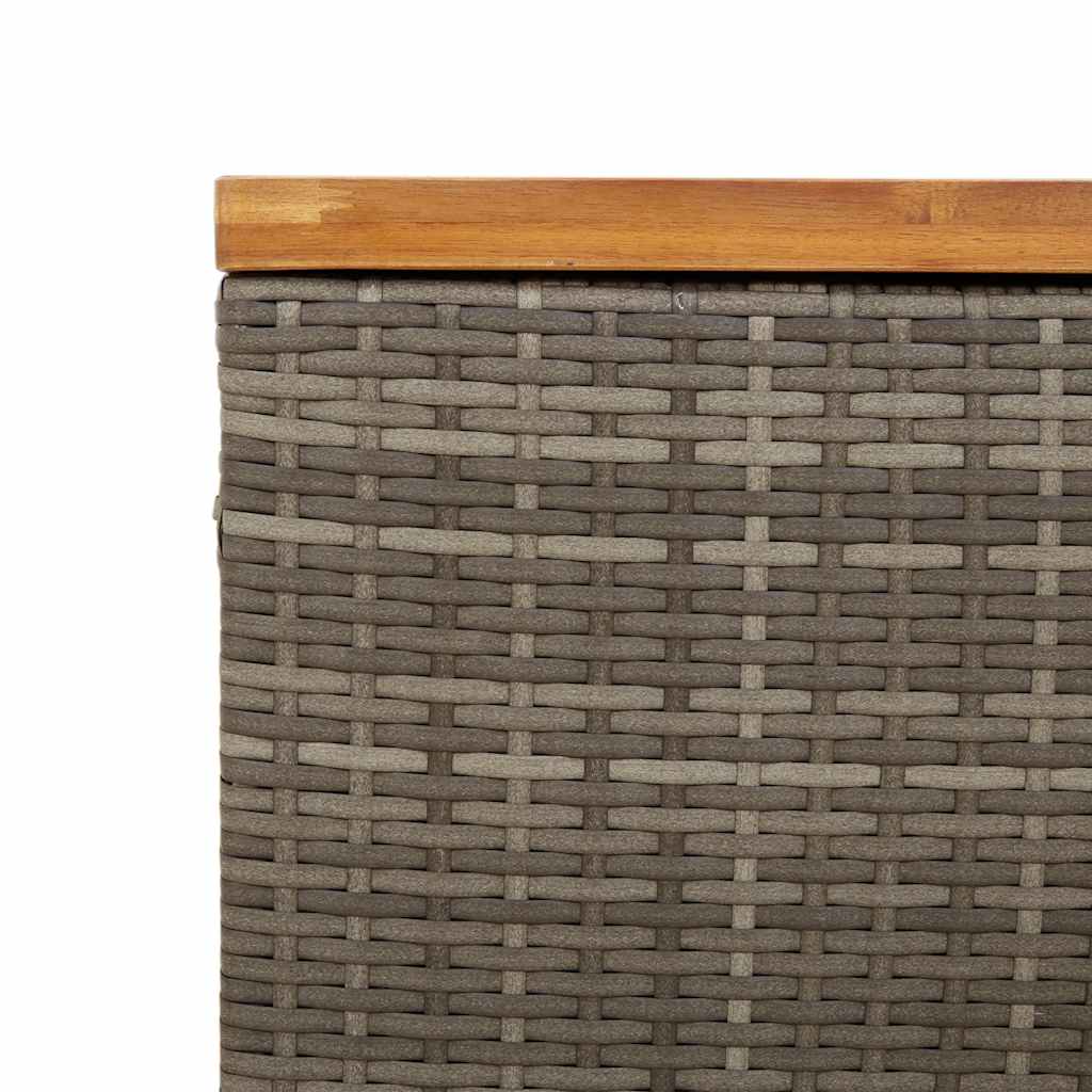 vidaXL Garden storage box 80x40x48 cm poly rattan and acacia wood black