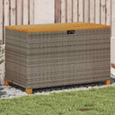 vidaXL Garden storage box 80x40x48 cm poly rattan and acacia wood black