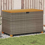 vidaXL Garden storage box 80x40x48 cm poly rattan and acacia wood black