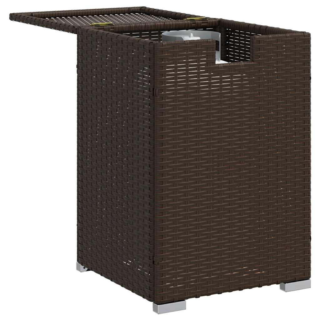 vidaXL Afdekkast voor propaangasfles 40x40x60 cm Poly Rattan zwart