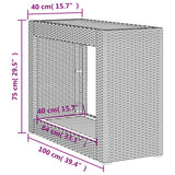 vidaXL Tuinbijzettafel met houten blad 60x40x75 cm poly rattan zwart