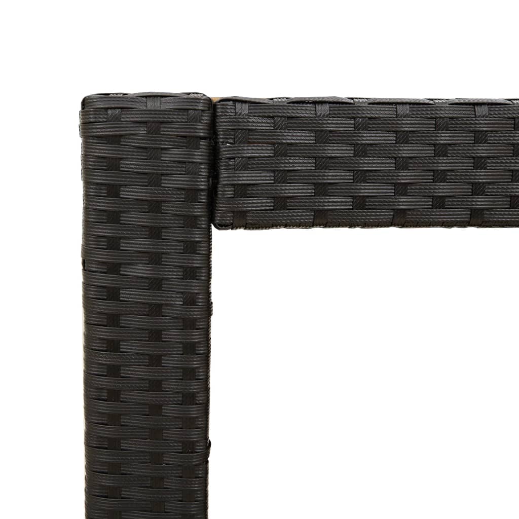 vidaXL Tuinbijzettafel met houten blad 60x40x75 cm poly rattan zwart