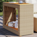 vidaXL Tuinbijzettafel met houten blad 60x40x75 cm poly rattan zwart