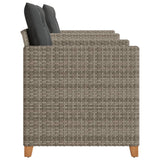 vidaXL 3-delige Bistroset met kussens poly rattan en acaciahout zwart
