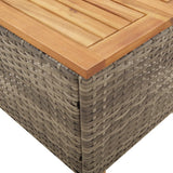 vidaXL 3-delige Bistroset met kussens poly rattan en acaciahout zwart