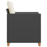 vidaXL Tuinstoel met kussens poly rattan zwart