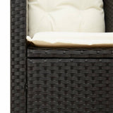 vidaXL Tuinstoel met kussens poly rattan zwart
