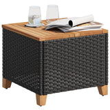 vidaXL Tuintafel 45x45x37 cm poly rattan en acaciahout zwart