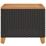 vidaXL Tuintafel 45x45x37 cm poly rattan en acaciahout zwart