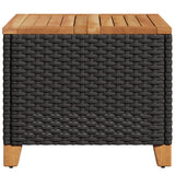 vidaXL Tuintafel 45x45x37 cm poly rattan en acaciahout zwart