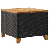 vidaXL Tuintafel 45x45x37 cm poly rattan en acaciahout zwart