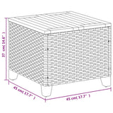 vidaXL Tuintafel 45x45x37 cm poly rattan en acaciahout zwart