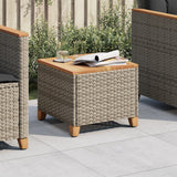 vidaXL Tuintafel 45x45x37 cm poly rattan en acaciahout zwart