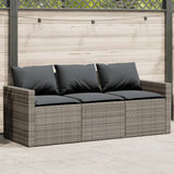 vidaXL Tuinbank 3-zits met kussens poly rattan zwart