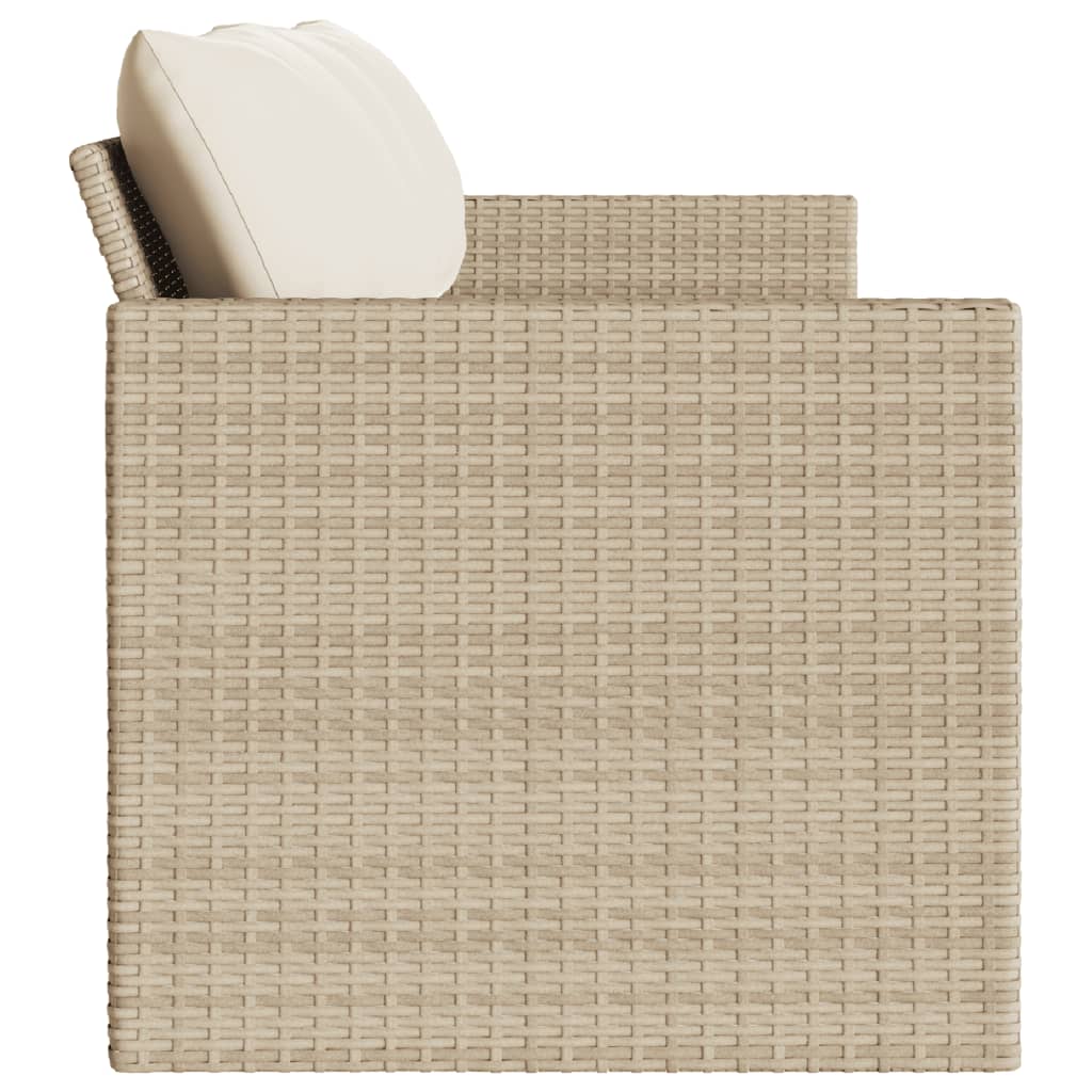 vidaXL Tuinbank 3-zits met kussens poly rattan zwart