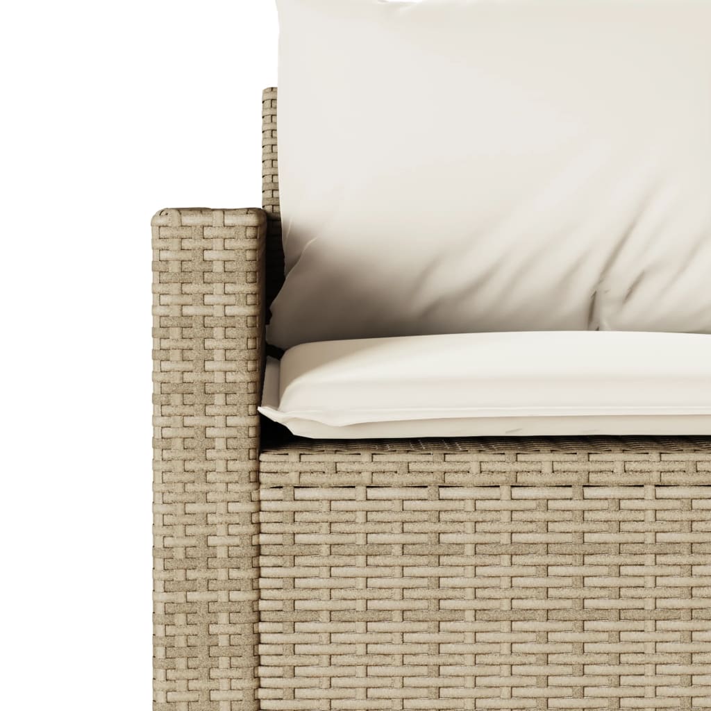 vidaXL Tuinbank 3-zits met kussens poly rattan zwart