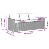 vidaXL Tuinbank 3-zits met kussens poly rattan zwart