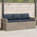 vidaXL Tuinbank 3-zits met kussens poly rattan zwart