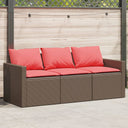 vidaXL Tuinbank 3-zits met kussens poly rattan zwart