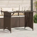 vidaXL Tuintafel met glazen blad 110x68x70 cm poly rattan zwart