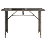 vidaXL Tuintafel met glazen blad 110x68x70 cm poly rattan zwart