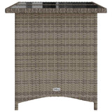 vidaXL Tuintafel met glazen blad 110x68x70 cm poly rattan zwart
