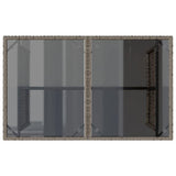 vidaXL Tuintafel met glazen blad 110x68x70 cm poly rattan zwart