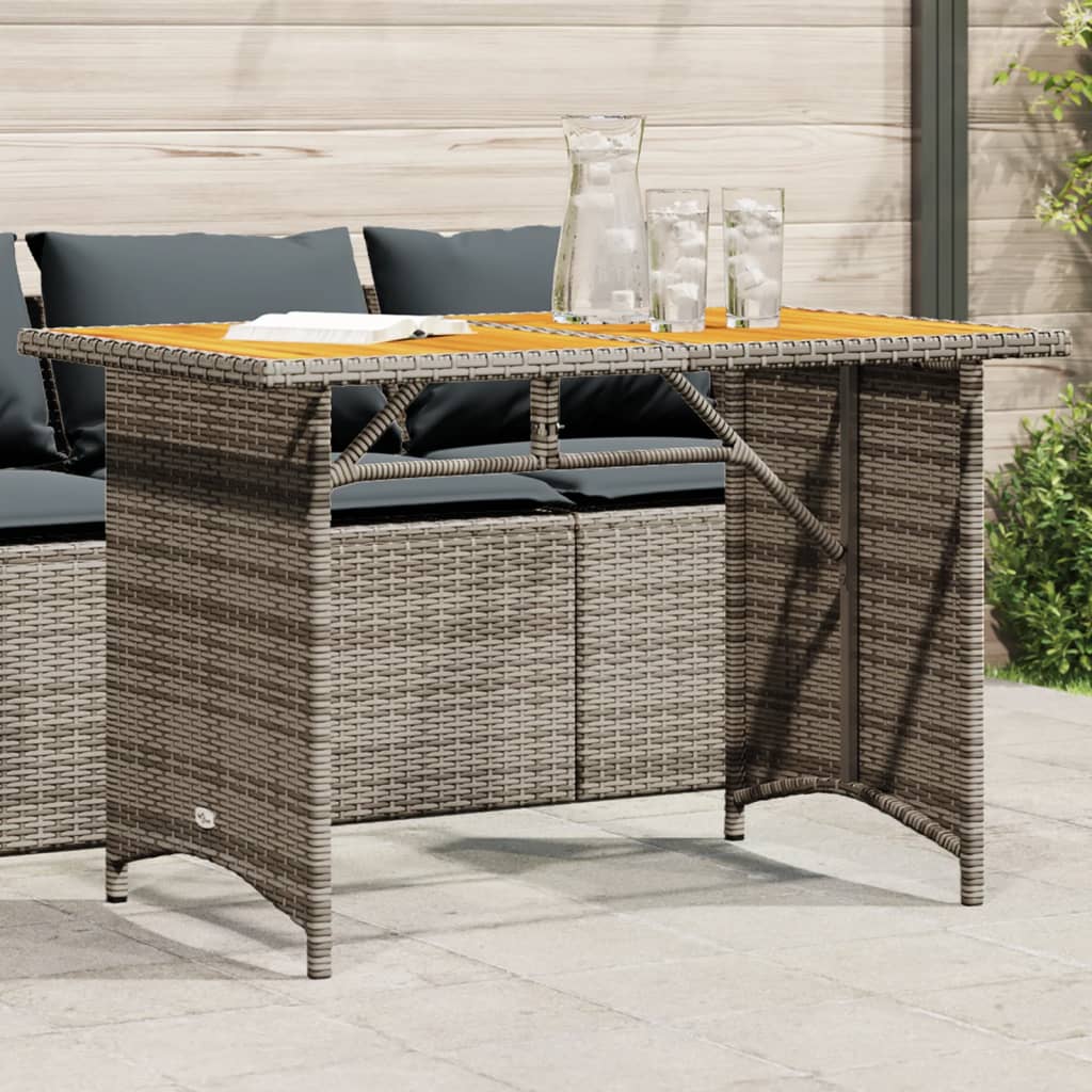 vidaXL Tuintafel met glazen blad 110x68x70 cm poly rattan zwart