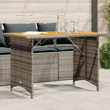 vidaXL Tuintafel met glazen blad 110x68x70 cm poly rattan zwart
