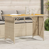 vidaXL Tuintafel met glazen blad 110x68x70 cm poly rattan zwart