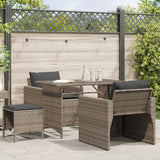 vidaXL 4-delige Loungeset met kussens poly rattan zwart