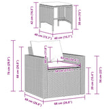 vidaXL 4-delige Loungeset met kussens poly rattan bruin