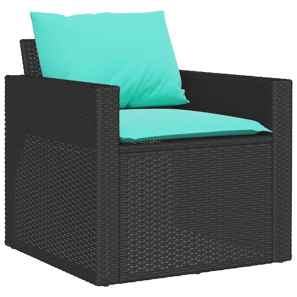 vidaXL 4-delige Loungeset met kussens poly rattan bruin