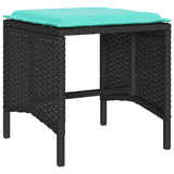 vidaXL 4-delige Loungeset met kussens poly rattan bruin