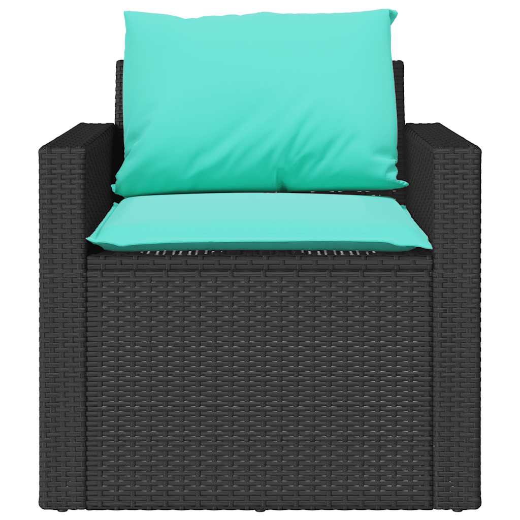 vidaXL 4-delige Loungeset met kussens poly rattan bruin