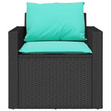 vidaXL 4-delige Loungeset met kussens poly rattan bruin