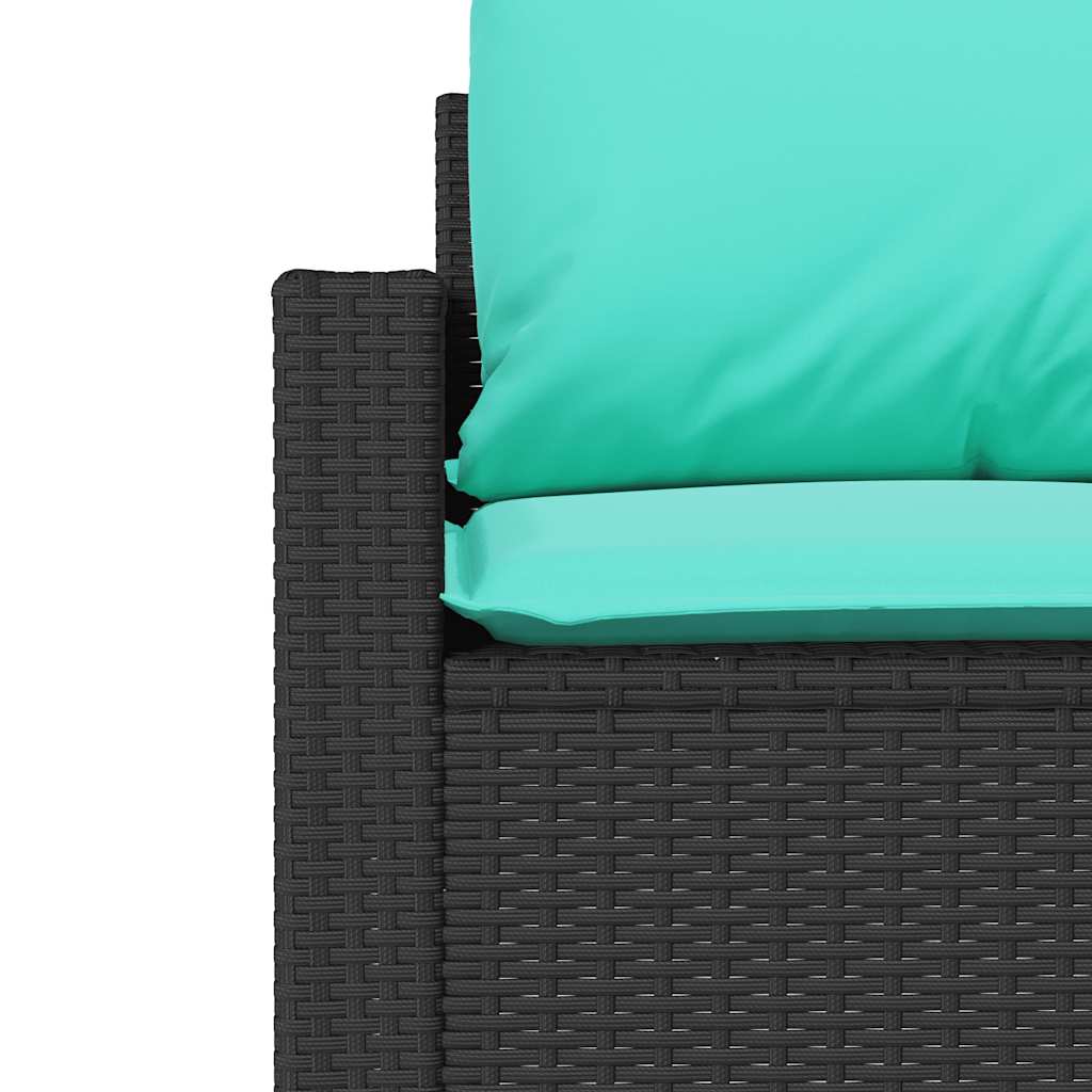 vidaXL 4-delige Loungeset met kussens poly rattan bruin