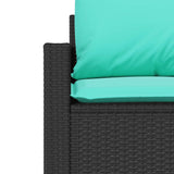 vidaXL 4-delige Loungeset met kussens poly rattan bruin