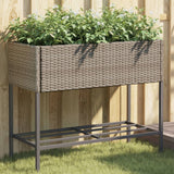 vidaXL Plantenbakken met schap 2 st 90x40x75 poly rattan zwart