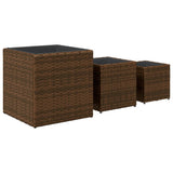 vidaXL Planters 3 pcs poly rattan black